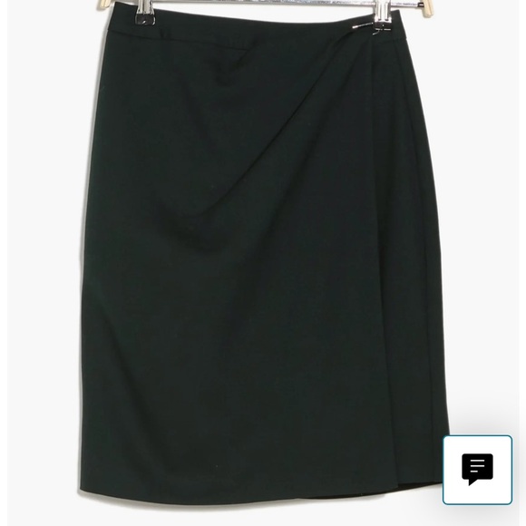 NWT REISS Ginnie Tailored Wool Blend Wrap Bottle Green Skirt - UK 10 / US 6 - Picture 2 of 15